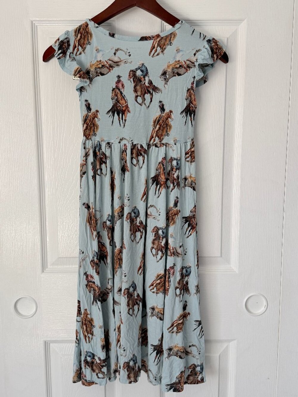 Girl's Posh Peanut Bamboo Cowboy and Horses Dress 10 years
